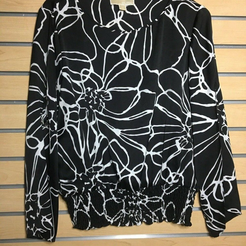 Michael Kors Women’s Black & White Blouse Sz Large